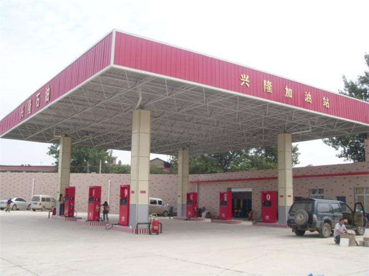 公主岭加油站钢结构网架案例9