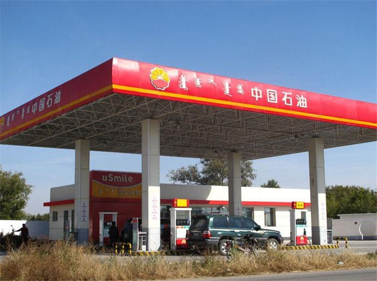 公主岭加油站钢结构网架案例1